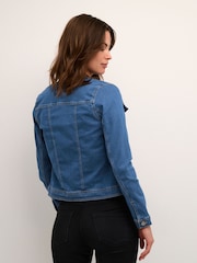Kaffe Slim Fit Blue Vicky Denim Jacket - Image 2 of 6