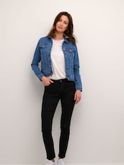 Kaffe Slim Fit Blue Vicky Denim Jacket - Image 3 of 6
