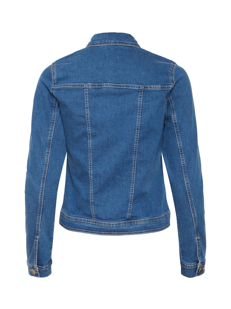 Kaffe Slim Fit Blue Vicky Denim Jacket - Image 6 of 6