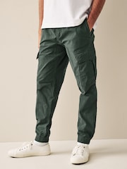 Dark Petrol Green Regular Tapered Stretch Utility Cargo Trousers - Image 1 of 9