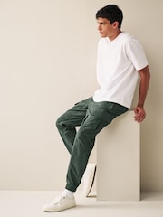 Dark Petrol Green Regular Tapered Stretch Utility Cargo Trousers - Image 2 of 9