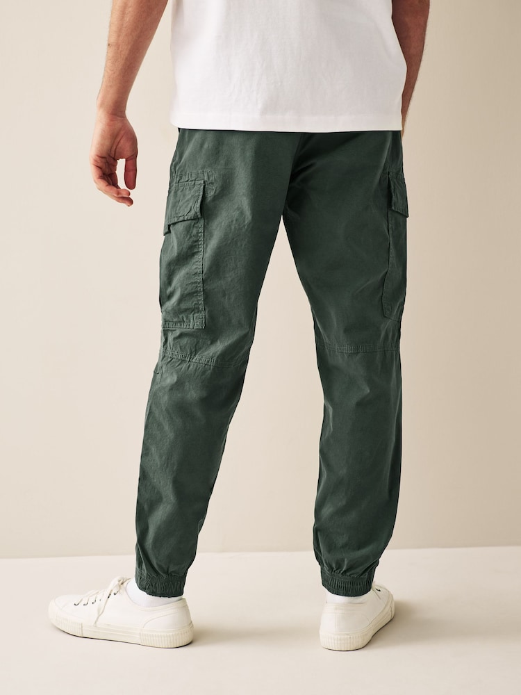 Dark Petrol Green Regular Tapered Stretch Utility Cargo Trousers - Image 3 of 9
