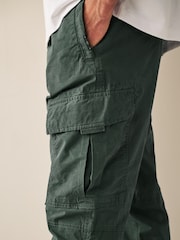 Dark Petrol Green Regular Tapered Stretch Utility Cargo Trousers - Image 5 of 9