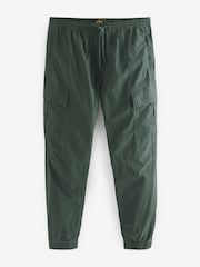 Dark Petrol Green Regular Tapered Stretch Utility Cargo Trousers - Image 6 of 9