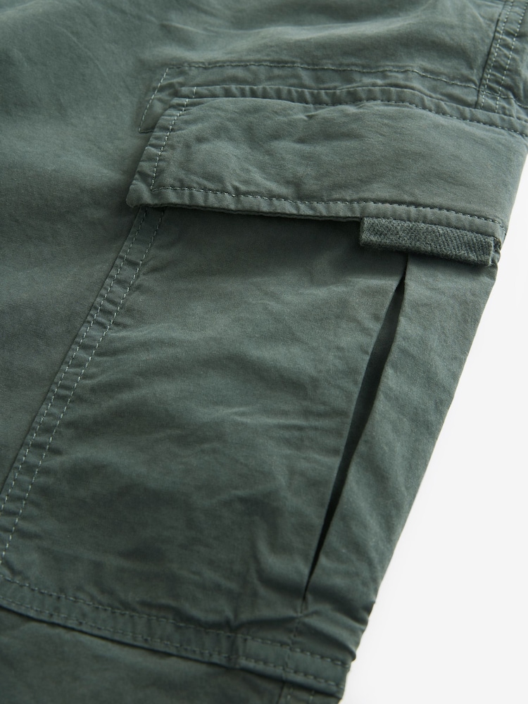 Dark Petrol Green Regular Tapered Stretch Utility Cargo Trousers - Image 7 of 9