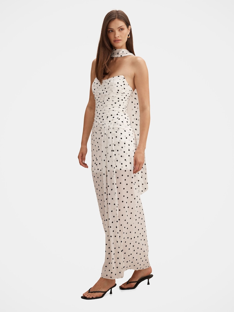 Forever New White Arli Strapless Ruched Maxi Dress - Image 4 of 4