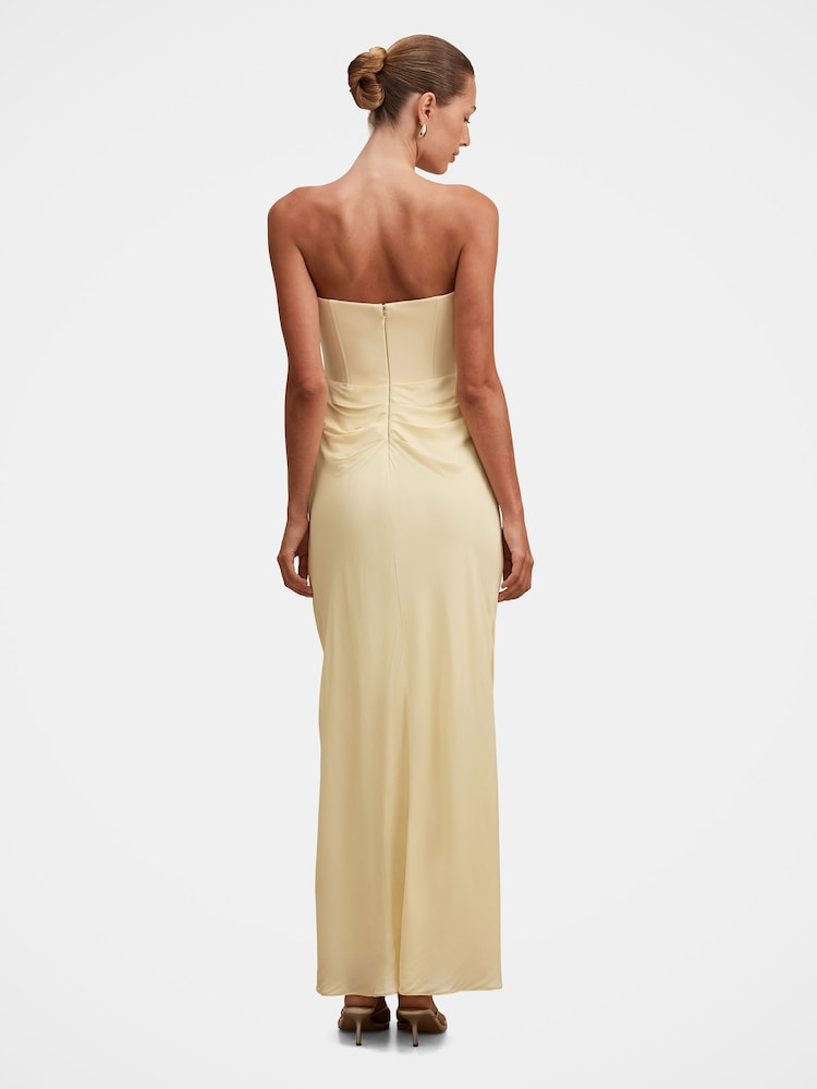 Forever New Yellow Isra Printed Strapless Maxi Dress - Image 2 of 4