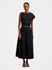 Forever New Black Dottie Petite Draped Hardware Top - Image 5 of 5