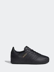 adidas Originals Dark Black Gazelle Junior Trainers - Image 1 of 9