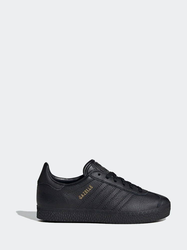adidas Originals Dark Black Gazelle Junior Trainers - Image 1 of 9