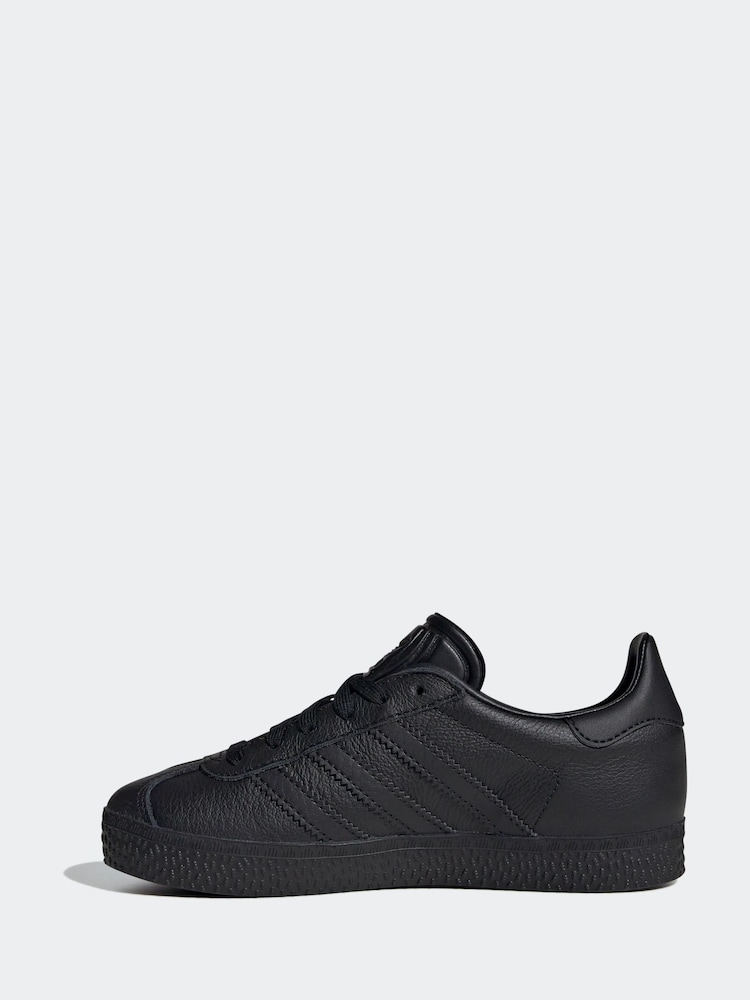 adidas Originals Dark Black Gazelle Junior Trainers - Image 2 of 9
