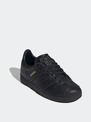adidas Originals Dark Black Gazelle Junior Trainers - Image 4 of 9