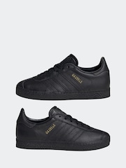adidas Originals Dark Black Gazelle Junior Trainers - Image 5 of 9