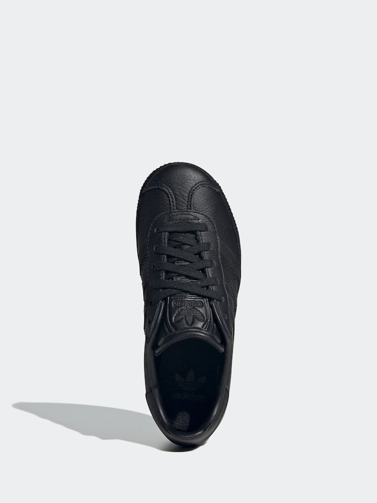 adidas Originals Dark Black Gazelle Junior Trainers - Image 6 of 9