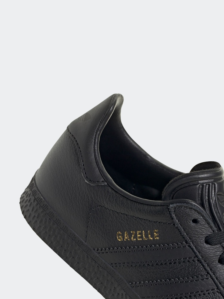 adidas Originals Dark Black Gazelle Junior Trainers - Image 8 of 9