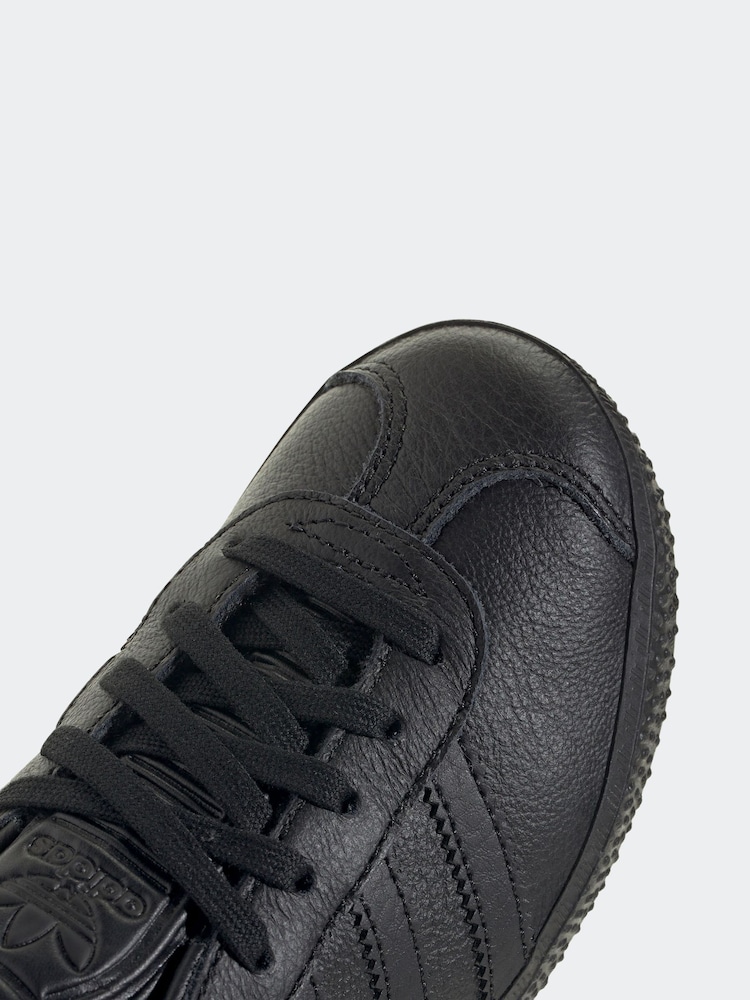 adidas Originals Dark Black Gazelle Junior Trainers - Image 9 of 9