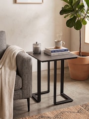 Centrepiece Sintered Stone Top In Nero Ossidio Finish Black Denver Side Table - Image 1 of 2