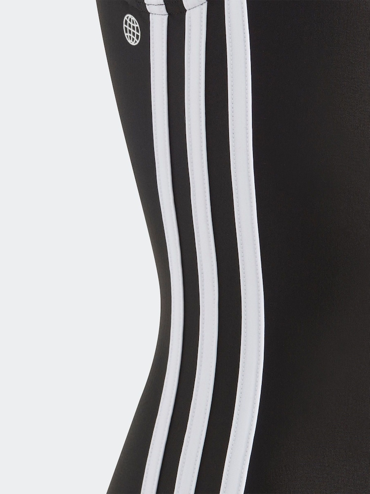 adidas Originals Black/White adidas Originals Adicolor 3-Stripes Swimsuit - Image 3 of 5