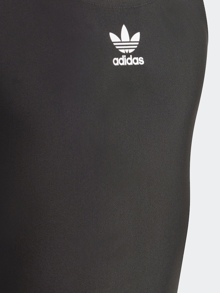 adidas Originals Black/White adidas Originals Adicolor 3-Stripes Swimsuit - Image 4 of 5