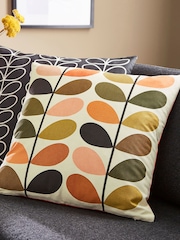 Orla Kiely Orange Multi Stem 100% Cotton Cushion - Image 1 of 3