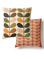 Orla Kiely Orange Multi Stem 100% Cotton Cushion - Image 2 of 3