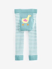 JoJo Maman Bébé Duck Egg Striped Leggings - Image 1 of 3