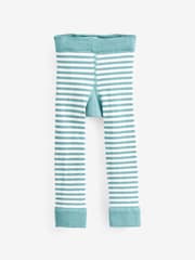 JoJo Maman Bébé Duck Egg Striped Leggings - Image 2 of 3