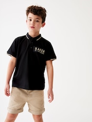 Baker by Ted Baker 100% Cotton Nylon Panel Polo Shirt - Image 1 of 10
