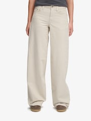 SUPERDRY Cream Mid Rise Baggy Corduroy Trousers - Image 1 of 6