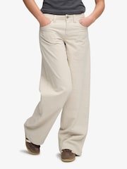 SUPERDRY Cream Mid Rise Baggy Corduroy Trousers - Image 3 of 6