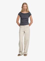 SUPERDRY Cream Mid Rise Baggy Corduroy Trousers - Image 5 of 6