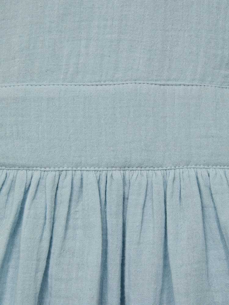 Reiss Blue Hannah Cotton Bow Back Dress - Image 6 of 6