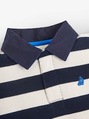 JoJo Maman Bébé Navy Ecru Stripe Classic Stripe Polo Shirt - Image 2 of 2