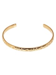 Oliver Bonas Gold Plated Sarah Floral Vintage Engraving Bangle - Image 1 of 4