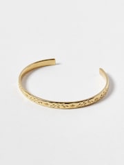Oliver Bonas Gold Plated Sarah Floral Vintage Engraving Bangle - Image 2 of 4