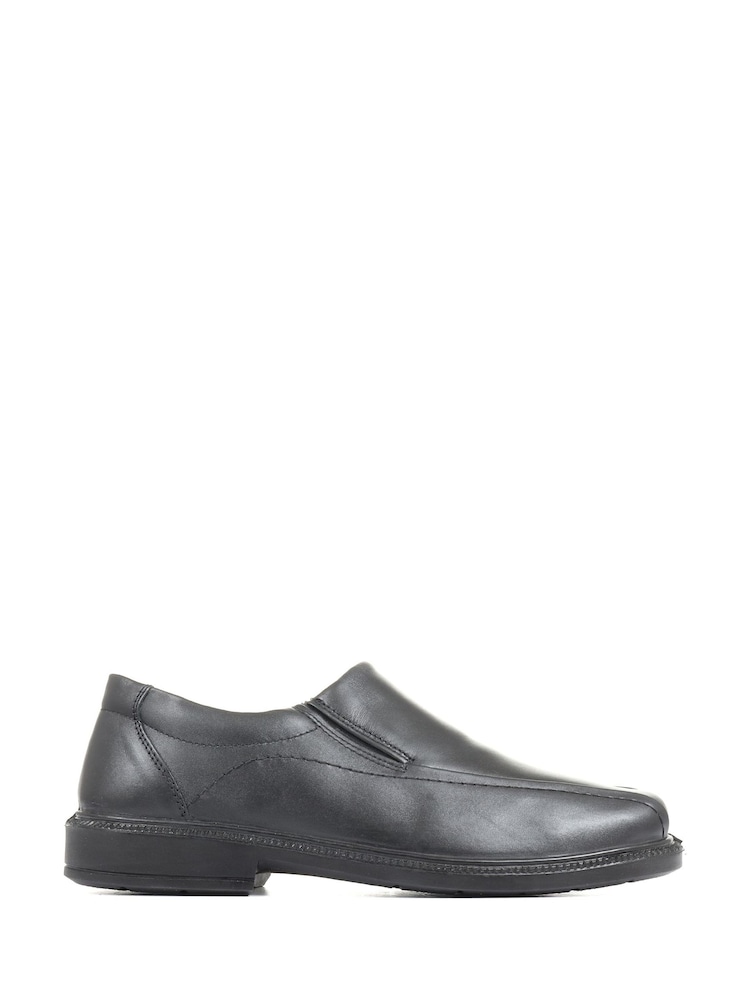 Pavers Black Pavers Wide Fit Leather Slip On Black Shoes - Image 1 of 5