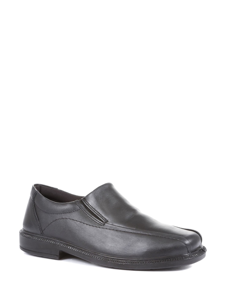Pavers Black Pavers Wide Fit Leather Slip On Black Shoes - Image 2 of 5 Pavers Black Pavers Wide Fit Leather Slip On Black Shoes - Image 2 of 5