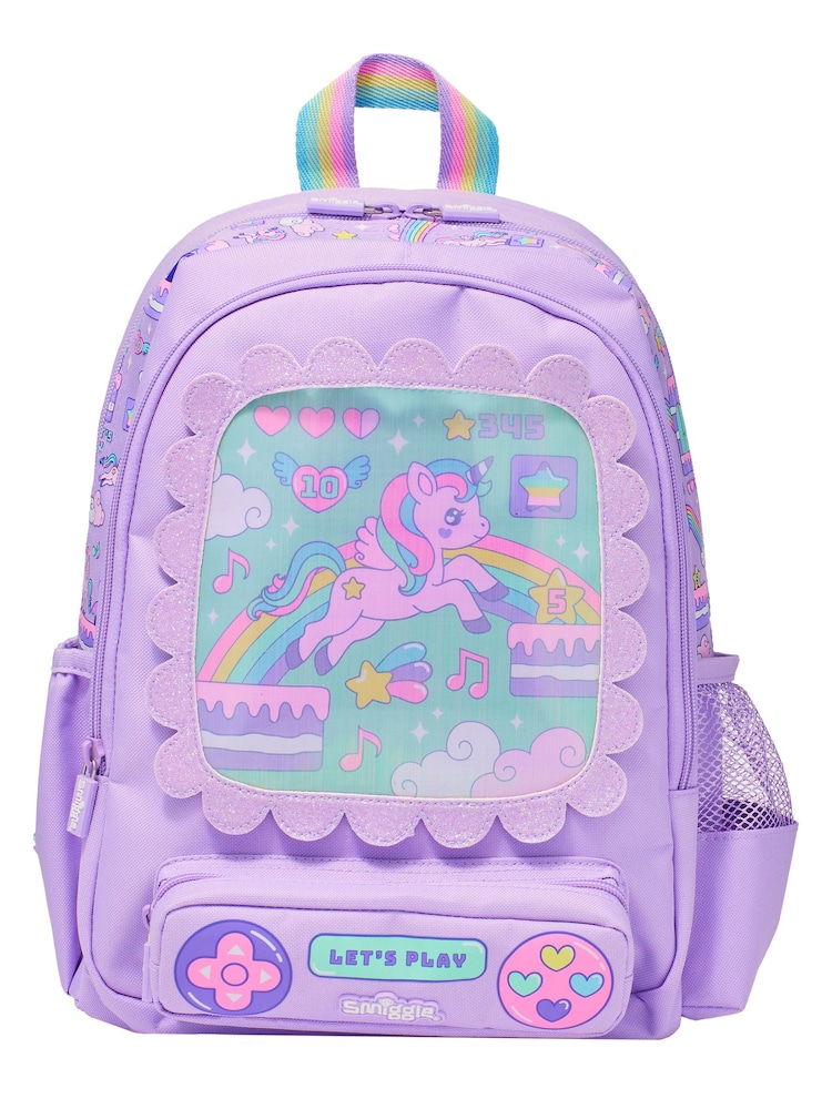 Smiggle Purple Junior Lets Play Character Backpack - Image 1 of 3