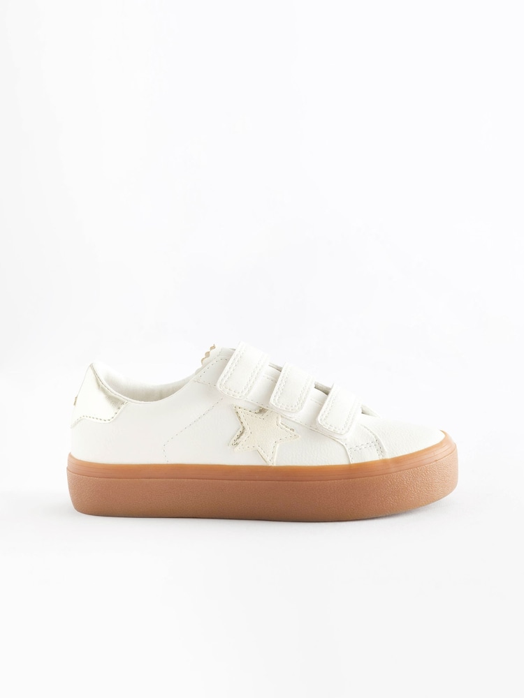 White Neutral Star Standard Fit (F) Touch Fastening Trainers - Image 3 of 5