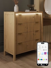 XR Living Wild Oak Dakota Chest Of Drawers With App Control Light - Image 1 of 6