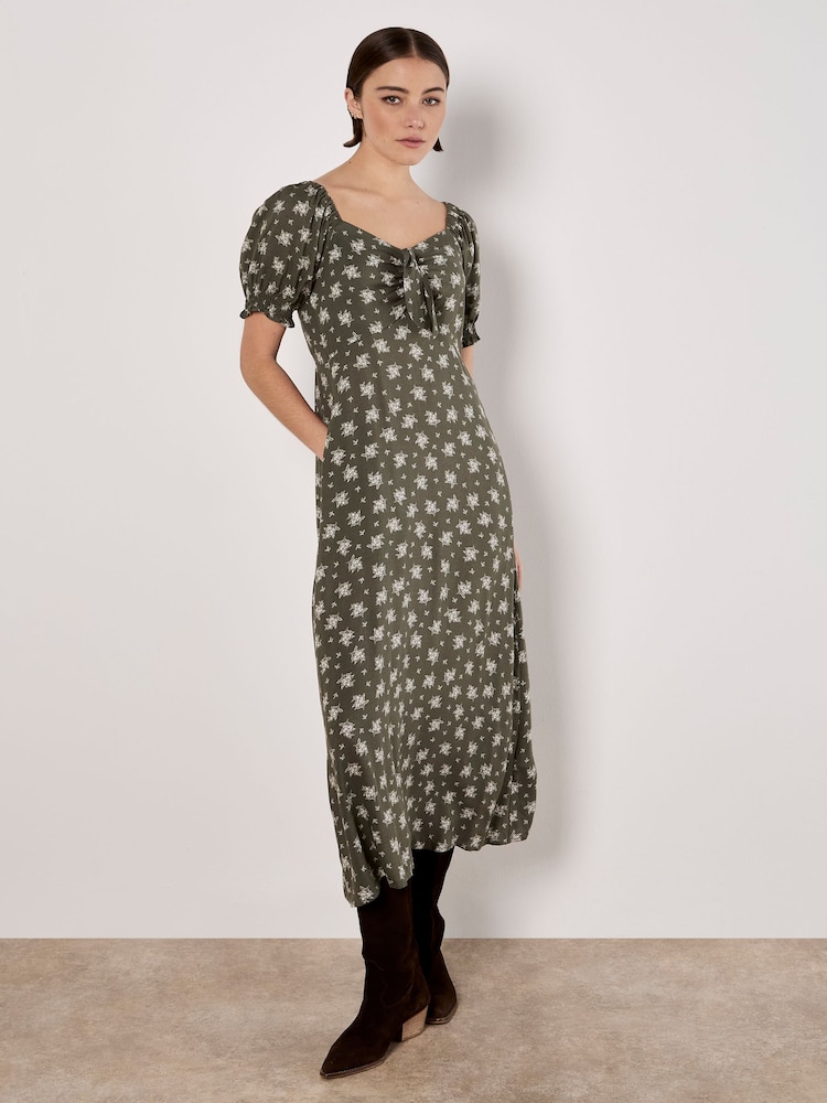 Apricot Green Silhouette Floral Milkmaid Maxi Dress - Image 2 of 4
