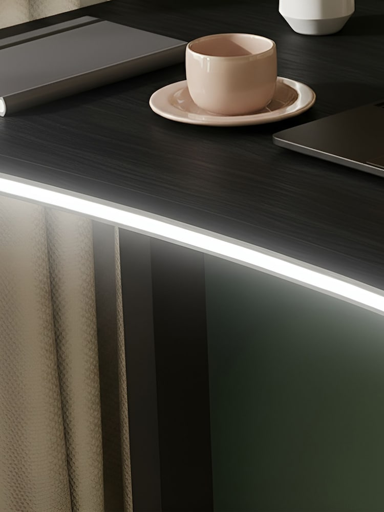 XR Living Black Ash Oka Office Desk With Wireless Charging And App Controlled Led Light - Image 2 of 6 XR Living Black Ash Oka Office Desk With Wireless Charging And App Controlled Led Light - Image 2 of 6
