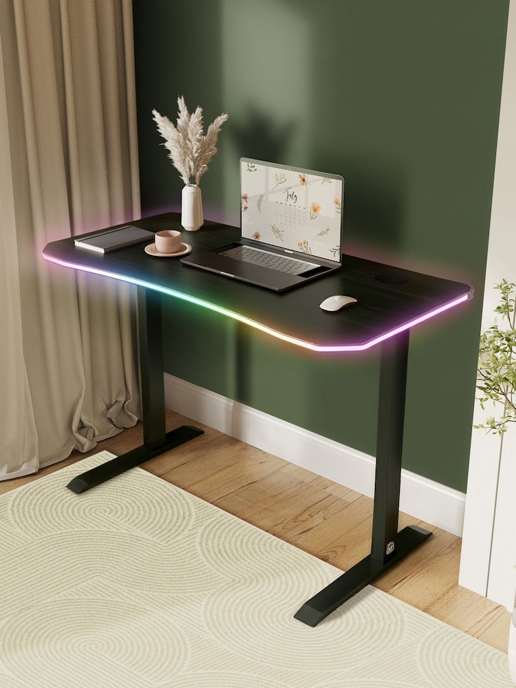 XR Living Black Ash Oka Office Desk With Wireless Charging And App Controlled Led Light - Image 6 of 6 XR Living Black Ash Oka Office Desk With Wireless Charging And App Controlled Led Light - Image 6 of 6