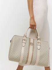 River Island Beige Monogram Webbing Travel Bag - Image 1 of 5