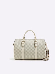 River Island Beige Monogram Webbing Travel Bag - Image 3 of 5