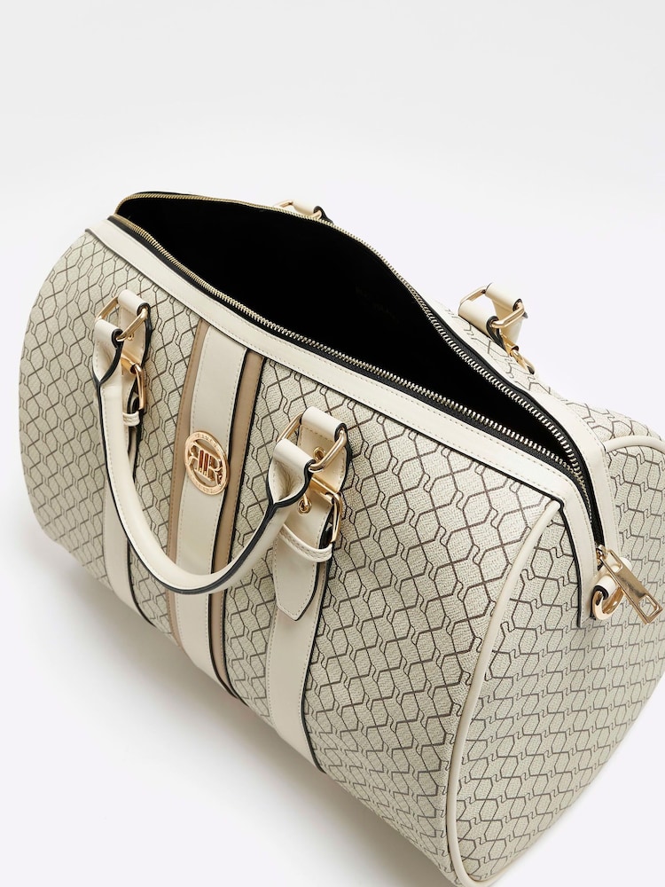 River Island Beige Monogram Webbing Travel Bag - Image 5 of 5