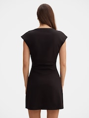 Forever New Black Carly Sleeveless Tuck Mini Dress - Image 2 of 5