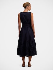Forever New Blue Evie Sleeveless Embroidered Tie Midi Dress - Image 2 of 4