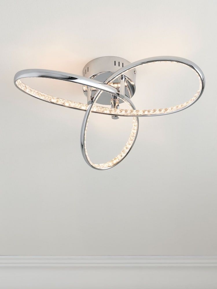 Chrome Cara LED Flush Fitting Ceiling Light - Image 1 of 8