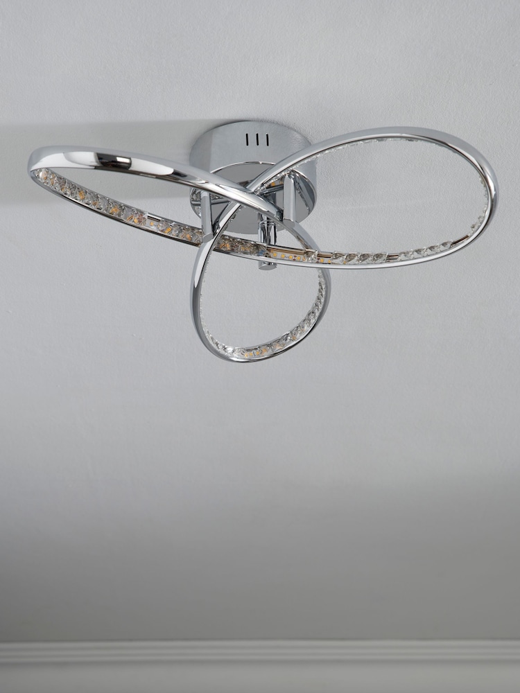 Chrome Cara LED Flush Fitting Ceiling Light - Image 2 of 8